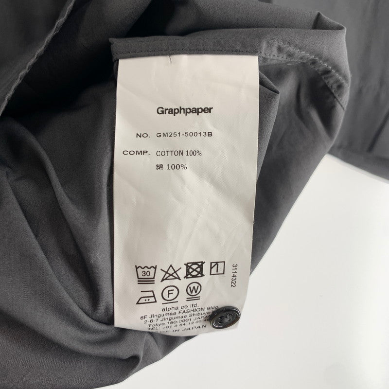 【中古品】【メンズ】 GRAPHPAPER グラフペーパー GM251-50013B OVERSIZED REGULAR COLLAR SHIRT 長袖シャツ カラー チャコールグレー サイズ1 140-260825-ky-10-fuzh 万代Net店