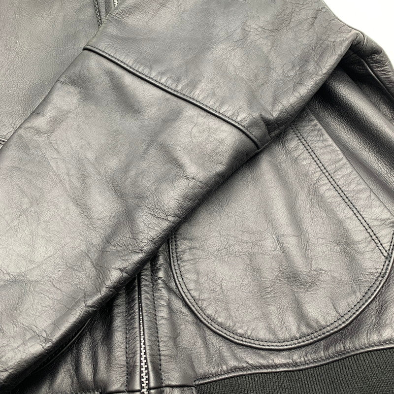 【中古品】【メンズ】 SCHOTT ショット 782-5950055 LEATHER HOOED JACKET レザーフーディージャケット BLACK Lサイズ ※汚れ・色抜けあり 145-260830-io-07-fuzh カラー:ブラック 万代Net店