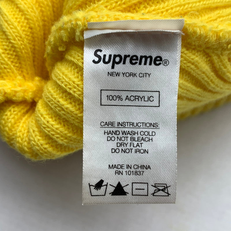 【中古品】【メンズ】 SUPREME シュプリーム 22AW TASSEL BEANIE ビーニー ニット帽子 キャップ 149-260921-gm-29-fuzh サイズ:F カラー:イエロー 万代Net店