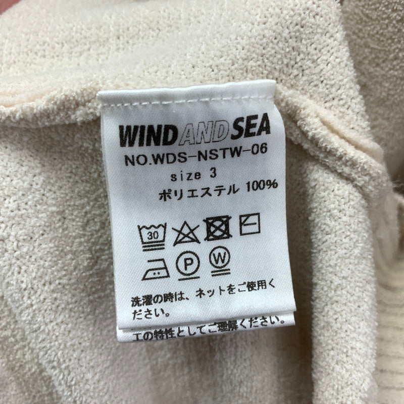 【中古品】【メンズ】 WIND AND SEA ウィンダンシー カーディガン カラーBEIGE SIZE:3 ワンポイント刺しゅうロゴ 142-260925-ky-02-fuzh 万代Net店
