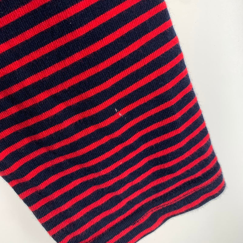 【中古品】【メンズ】 87MM パルチルエムエム UNBALANCED M STRIPE-T RED.NAVY ボーダー アシンメトリー アシメ 切替 ロングTシャツ ロンT 男性 ※汚れあり 147-260927-io-10-fuzh サイズ:L カラー:レッドネイビー 万代Net店
