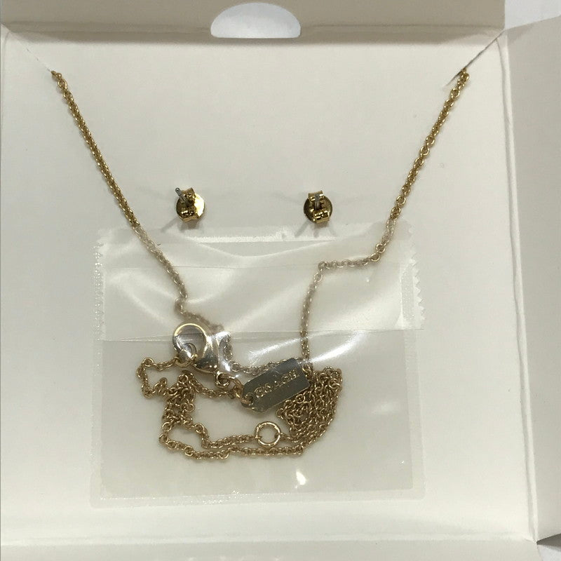 【中古品】【メンズ】 COACH コーチ ネックレス ピアスセット カラー:ゴールド ハート&チェリー モチーフ 箱有 182-260930-ky-13-fuzh 万代Net店
