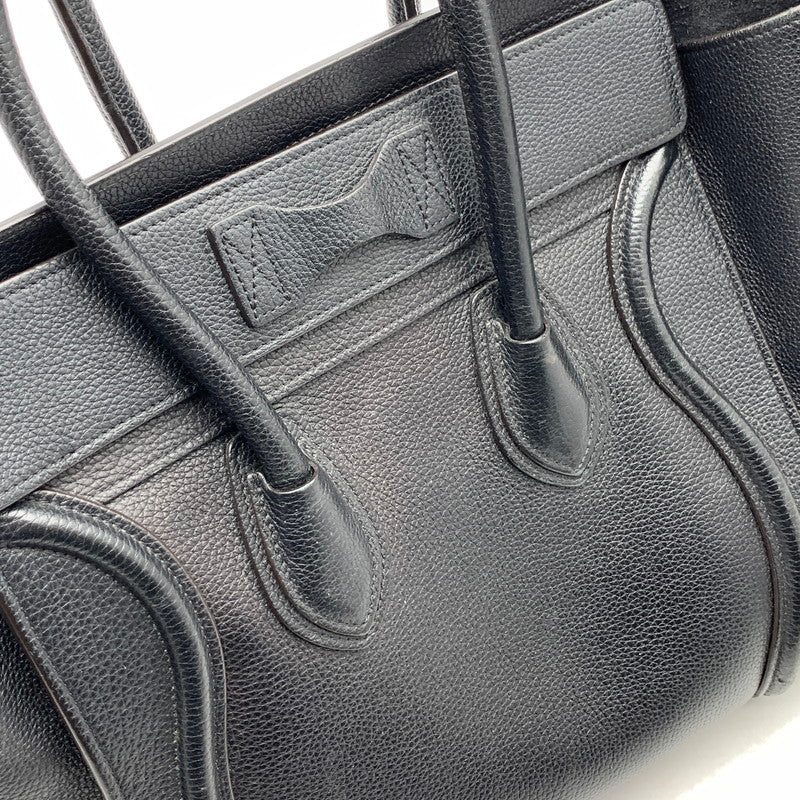 【中古品】【レディース】 CELINE セリーヌ LUGGAGE MICRO SHOPPER BAG マイクロショッパーバッグ ハンドバッグ レザー カバン 180-261003-gm-07-fuzh カラー:ブラック 万代Net店