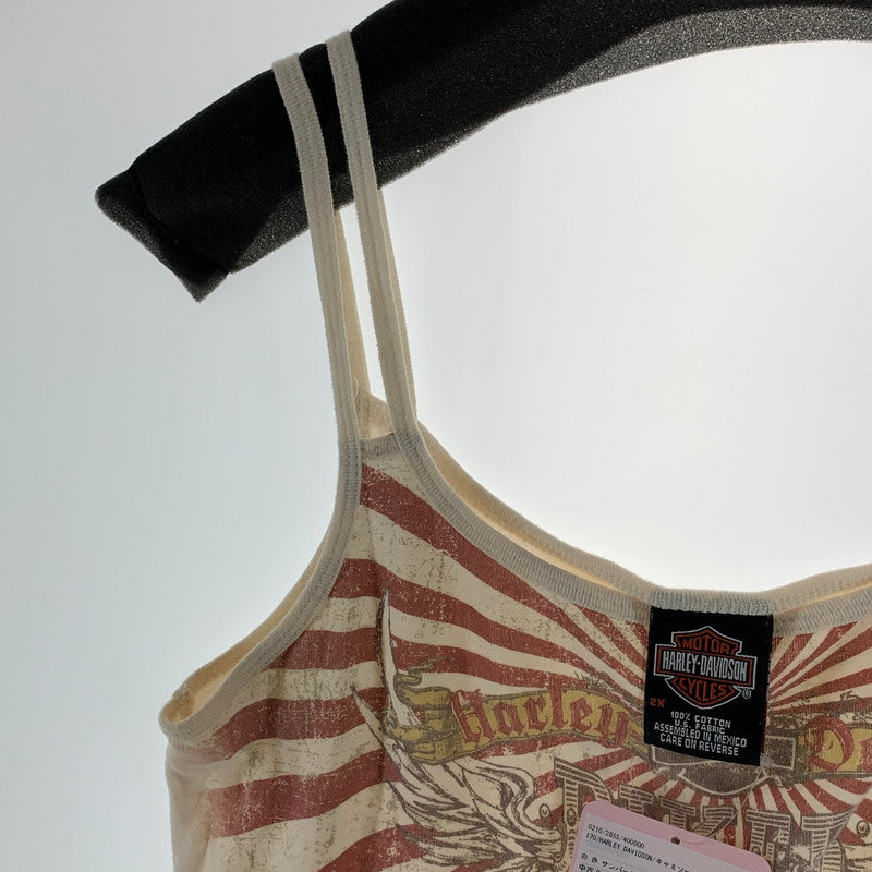 【中古品】【レディース】 HARLEY DAVIDSON ハーレーダビッドソン キャミソール タンクトップ トップス ブランド 古着 170-261003-gm-17-fuzh サイズ:2X カラー:ホワイト レッド 万代Net店