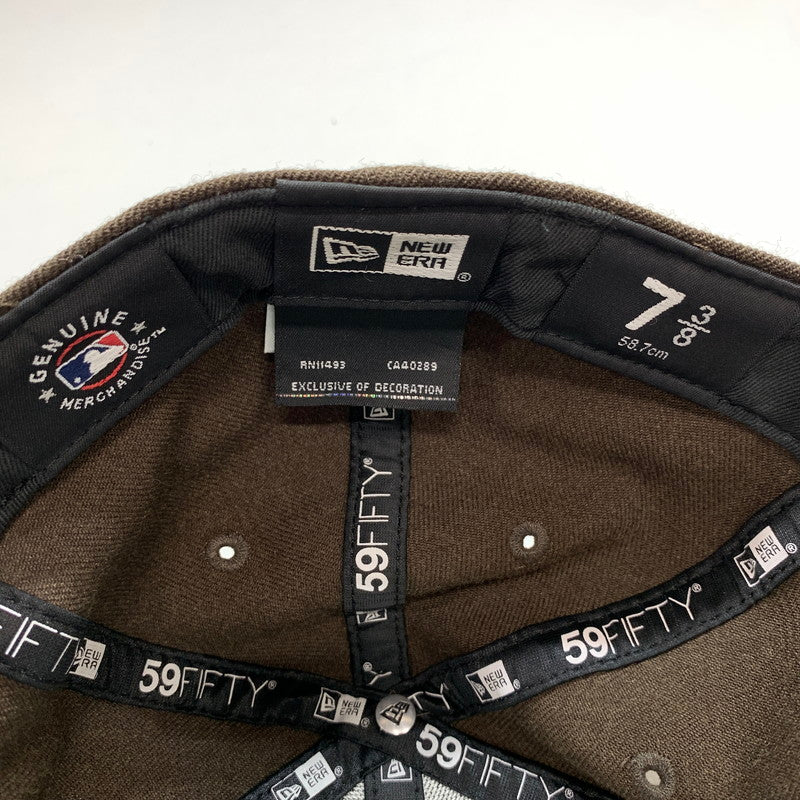 【中古品】【メンズ】 NEWERA ニューエラ 59FIFTY CAP 帽子 キャップ BROWN ※ステッカー無し 185-261005-io-01-fuzh サイズ:58.7cm カラー:ブラウン 万代Net店