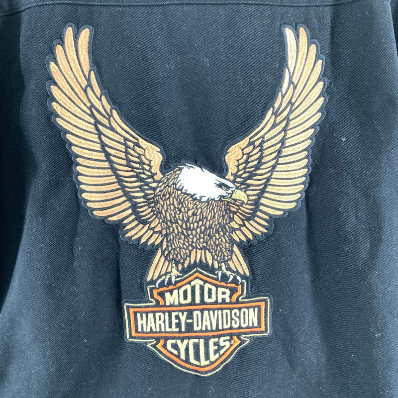 【中古品】【メンズ】 HARLEY-DAVIDSON ハーレーダビッドソン 97412-25VM ツイルジャケット アウター 上着 BLACK ※使用感あり 145-261005-io-14-fuzh サイズ:S カラー:ブラック 万代Net店