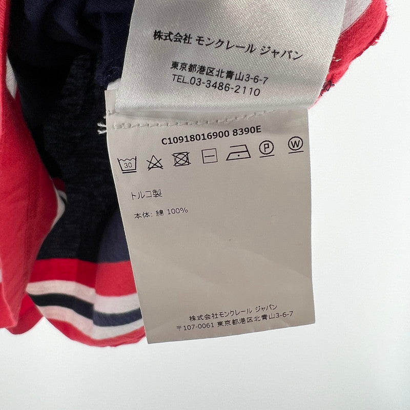 【中古品】【メンズ】 MONCLER モンクレール C10918016900 半袖Tシャツ 紺・白・赤 ボーダー 141-261006-io-13-fuzh サイズ:L カラー:紺・白・赤 万代Net店