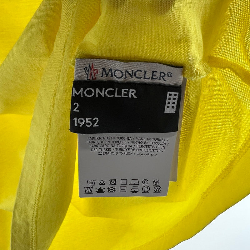 【中古品】【メンズ】 MONCLER モンクレール E10918045500 半袖Tシャツ YELLOW ワッペン トップス ※汚れあり 141-261006-io-10-fuzh サイズ:M カラー:イエロー 万代Net店