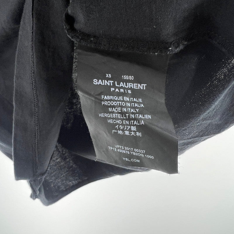 【中古品】【メンズ】 SAINT LAURENT サンローラン TP13 460876 LOGO T-SHIRT ロゴTシャツ 半袖 BLACK ※首タグ取れかかっている 141-261006-io-11-fuzh サイズ:XS カラー:ブラック 万代Net店
