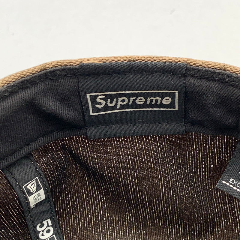 【中古品】【メンズ】 SUPREME シュプリーム×NEW ERA ニューエラ MONOGRAM BOX LOGO CAP モノグラムボックスロゴキャップ 149-261017-gm-32-fuzh サイズ:59.6cm カラー:ベージュ 万代Net店