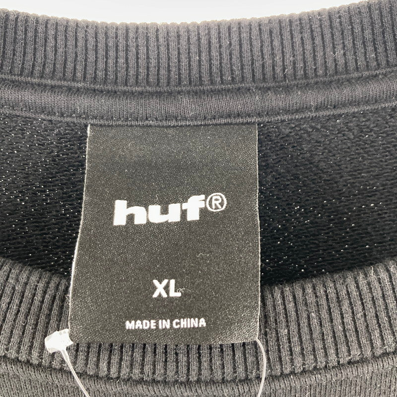 【中古品】【メンズ】 HUF ハフ 半袖Tシャツ カラーBLACK SIZE:XL スウェット HUFロゴワッペン 142-261016-ky-08-fuzh 万代Net店