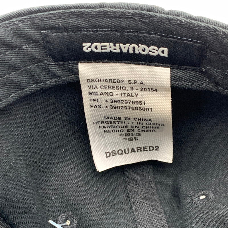 【中古品】【メンズ】 DSQUARED2 ディースクエアード キャップ 帽子 185-261018-gm-25-fuzh サイズ:F カラー:ブラック 万代Net店