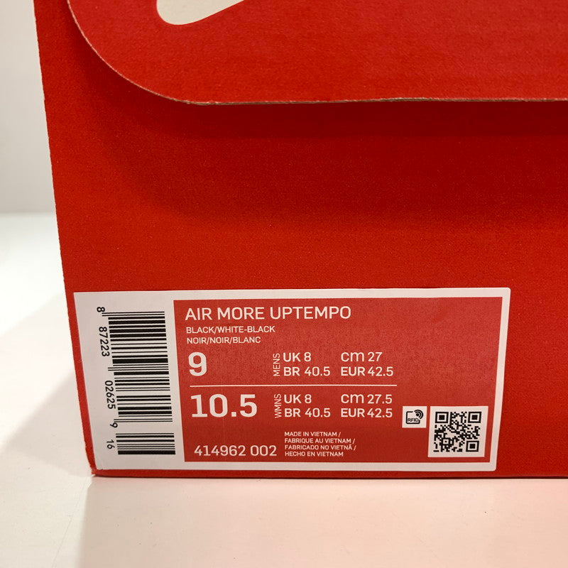 【中古品】【メンズ】 NIKE ナイキ 414962-002 AIR MORE UPTEMPO エア モア アップテンポ モアテン スニーカー 靴 160-261030-mh-20-fuzh サイズ:27cm カラー:ブラック 万代Net店