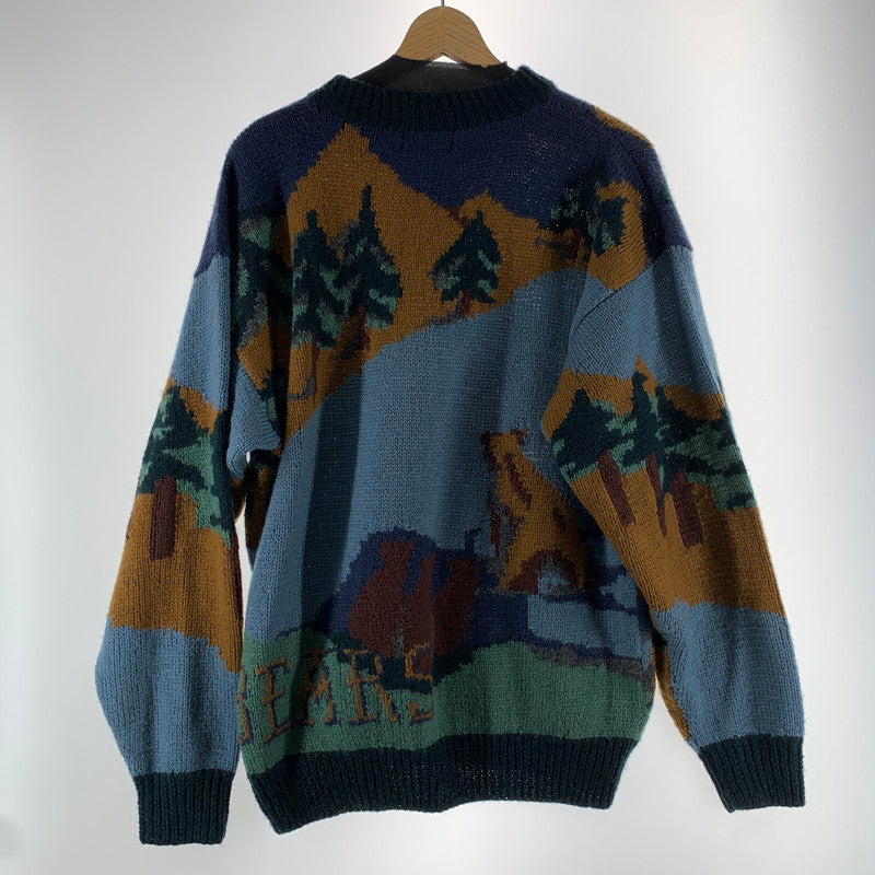 【中古品】【メンズ】 WILLIS&GEIGER ウィリス アンド ガイガー ANIMAL KNIT SWEATER アニマル ニットセーター NAVY アニマル総柄 90S 145-261025-io-10-fuzh カラー:ネイビー 万代Net店