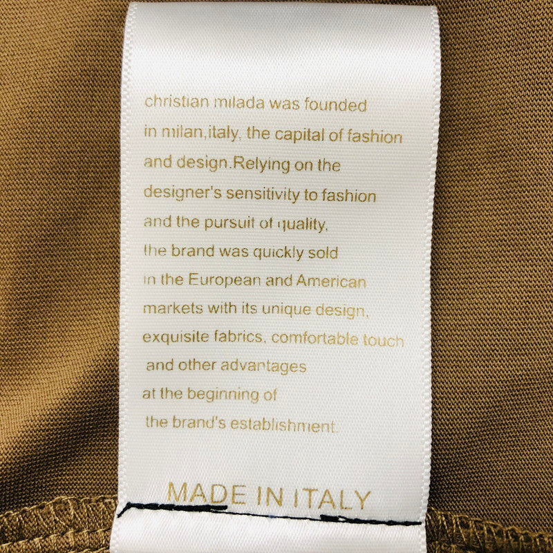 【中古美品】【メンズ】 CHRISTIAN MILADA クリスチャンミラダ 半袖シャツ ティーシャツ トップス 148-240527-hn-01-fur サイズ:48 カラー:ブラウン系 万代Net店