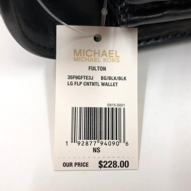 【中古美品】【レディース】 MICHAEL KORS マイケルコース FULTON LG FLP CNTNTL WALLET 35F9GFTE3J フルトン ラージ フラップ コンチネンタル ウォレット 長財布 財布 200-260930-hn-06-fur カラー:ベージュ/ブラック 万代Net店