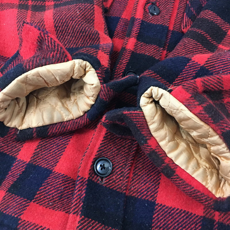 【中古品】【メンズ】 SEARS シアーズ L/S WOOL CHECK SHIRT JACKET ロングスリーブ 裏ボア ウールチェック シャツジャケット ライトアウター 146-241221-kk-04-tei サイズ:34 カラー:レッド 万代Net店