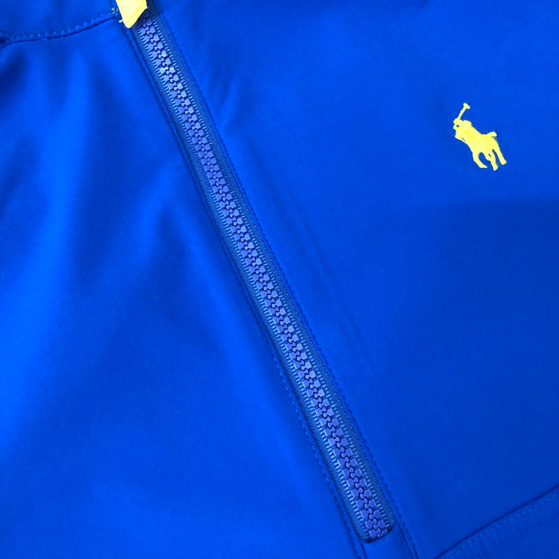 【中古美品】【メンズ】 ポロ・ラルフローレン HALFZIP PULLOVER JACKET ハーフジップ プルオーバージャケット ライトアウター 147-241020-kk-05-tei サイズ:M カラー:ブルー/レッド 万代Net店