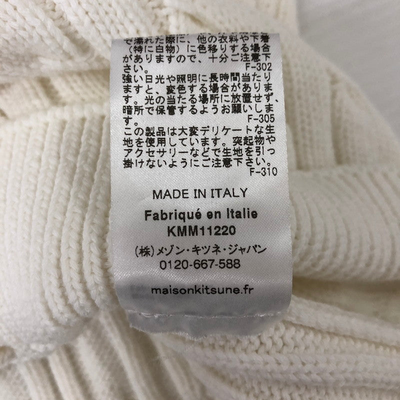 【中古品】【メンズ】 メゾンキツネ FRONT LOGO CREW NECK SWEATER KNIT GM00533KT1053 フロントロゴ クルーネック セーター ニット トップス 141-250225-kk-01-tei サイズ:L カラー:ホワイト 万代Net店