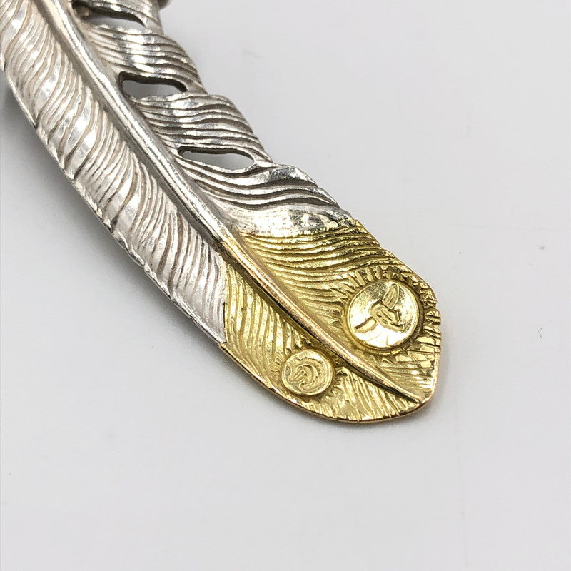 【中古品】【メンズ】 TADY&KING タディーアンドキング 爪SVフェザー剣先K18 Lサイズ tkgh-013 左向き アクセサリー ペンダントトップ ネイティブジュエリー 191-250227-kk-11-fuz カラー:シルバー/ゴールド 万代Net店