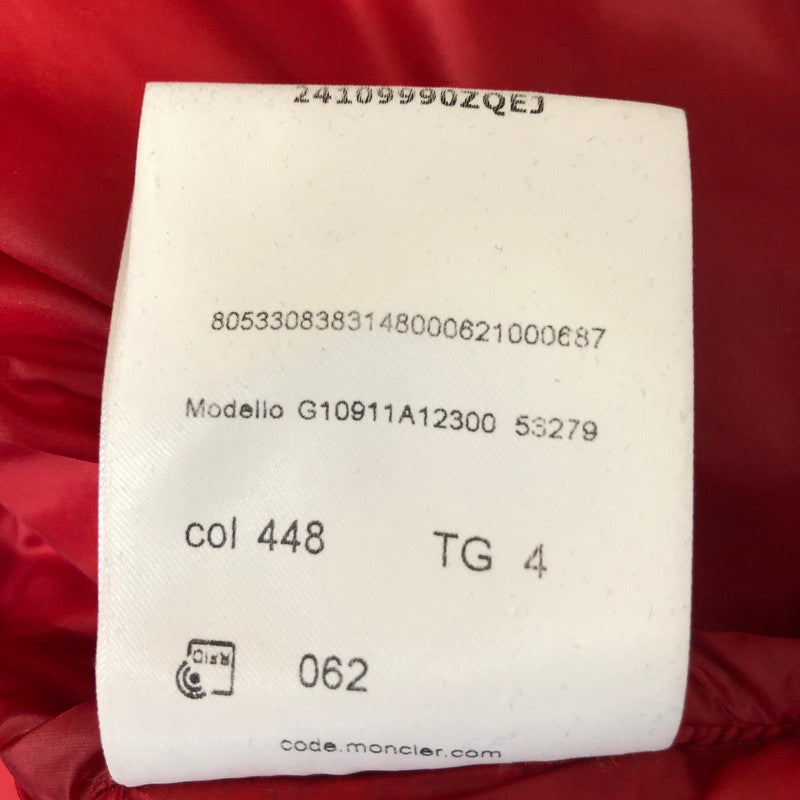 【中古品】【メンズ】 モンクレール PROVINS GIUBBOTTO LONGUE SAISO G10911A12300 53279 プロバン アウター ダウンジャケット 141-250404-kk-07-fuzh サイズ:4 カラー:レッド 万代Net店