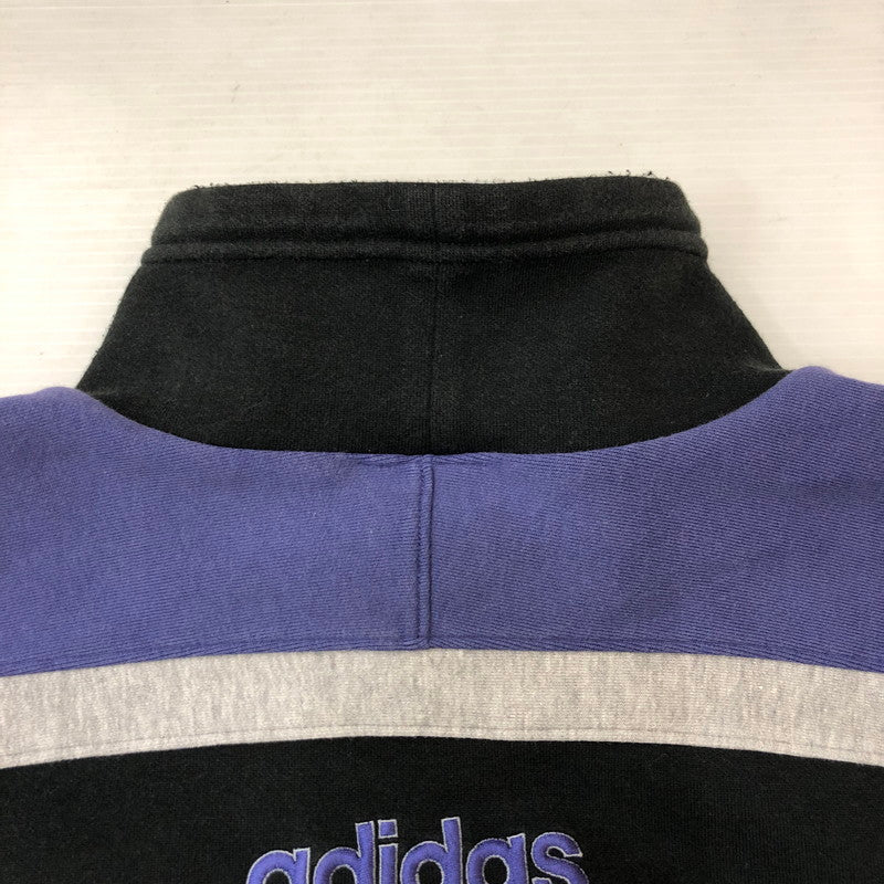 【中古品】【メンズ】 adidas アディダス 90's HIGHNECK SWEATSHIRT AA-4313 90年代 ハイネック スウェットシャツ デサント期 トップス トレーナー 148-250411-kk-21-fuz サイズ:M-L カラー:ブラック/パープル 万代Net店