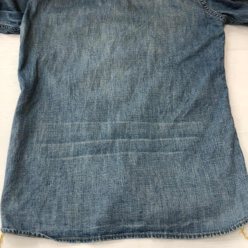 【中古品】【メンズ】 レミレリーフ PLAIN DENIM WESTERN SHIRT プレーン デニム ウエスタン シャツ 長袖 トップス 140-250709-yo-01-tei サイズ:M カラー:ライトインディゴ 万代Net店