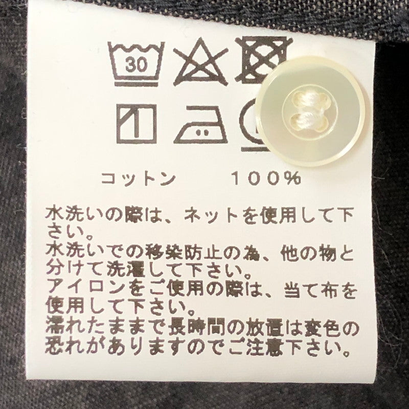 【中古品】【メンズ】 GOLD ゴールド 21AW VAT DYE CHAMBRAY BAND COLLAR L/S SHIRT GL28663 ヴァット ダイ シャンブレー バンドカラー ロングスリーブシャツ 長袖 トップス 145-250618-kk-11-tei サイズ:L カラー:ブラック 万代Net店