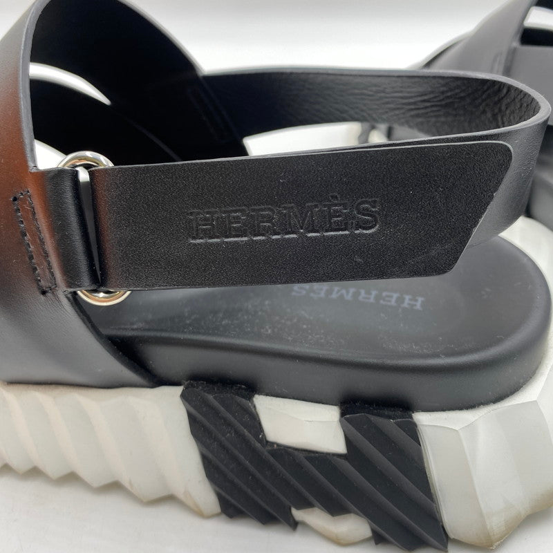 【中古品】【メンズ】 エルメス 22AW エレクトリック レザー バックストラップ サンダル RS222860ZH4102302 靴 183-250630-KS-02-tei サイズ:41 カラー:ブラック 万代Net店