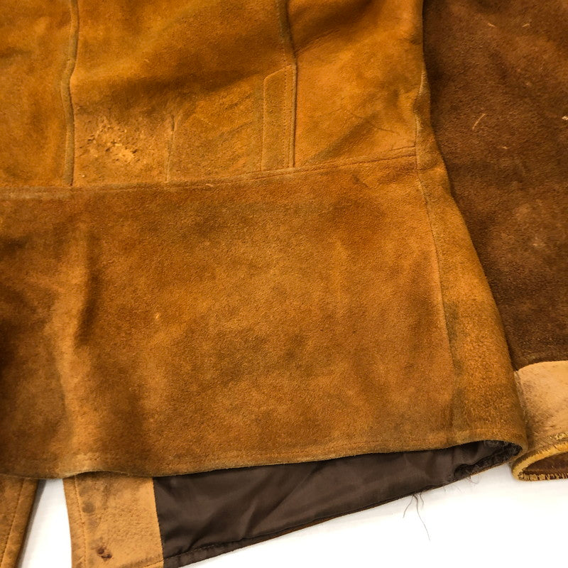 【現状渡し品】【メンズ】 UNKOWN 50~70's SUEDE LAMB LEATHER JACKET VINTAGE 50~70年代 スエード ラム レザー ジャケット アウタ- ヴィンテージ 145-250726-yo-06-tei サイズ:表記無し カラー:キャメル 万代Net店