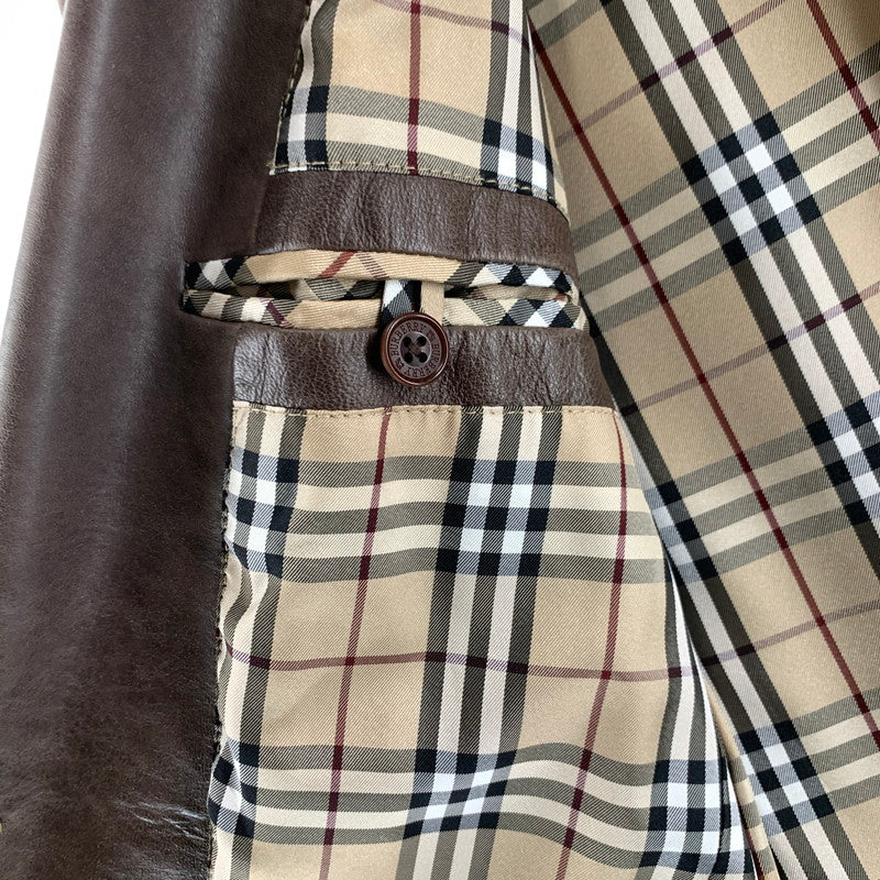 【中古品】【メンズ】 BURBERRYバーバリー BME73-504-57 ラムレザー テーラードジャケット ブラウン M 141-260730-ny-10-fuzh サイズ:M カラー:ブラウ 万代Net店