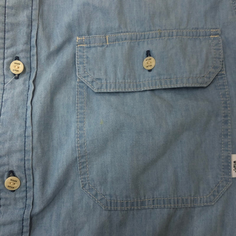 【中古品】【メンズ】 WTAPS ダブルタップス CB/LS/COTTON. CHAMBRAY 242WVDT-SHM02 CB ロングスリーブ コットン シャンブレー 長袖 トップス 142-250831-ks-07-fuz サイズ:03 カラー:ブルー 万代Net店
