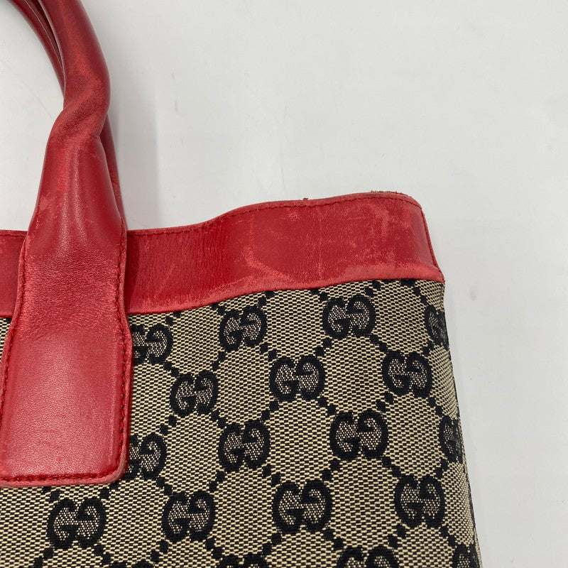 【現状渡し品】【レディース】 GUCCI グッチ シェリーライン GG キャンバス トートバッグ 002-1121 カバン 180-250912-KS-01-tei カラー:ベージュ/レッド 万代Net店