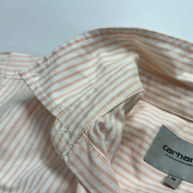 【中古品】【メンズ】 Carhartt カーハート Carhartt WIP カーハート ワークインプログレス S/S KAREV SHIRT I026297 ショートスリーブ シャツ 半袖 トップス ストライプ 145-250922-yo-21-tei サイズ:M カラー:ピンク 万代Net店
