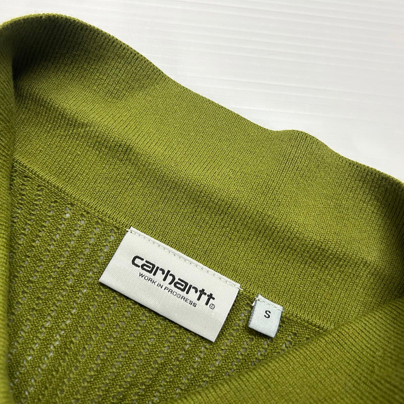 【中古品】【メンズ】 Carhartt WIP カーハート ワークインプログレス S/S KENWAY KNIT POLO A231050 ショートスリーブ ケンウェイ ニット ポロ 半袖 トップス 145-250922-yo-19-fuz サイズ:S カラー:カーキ 万代Net店