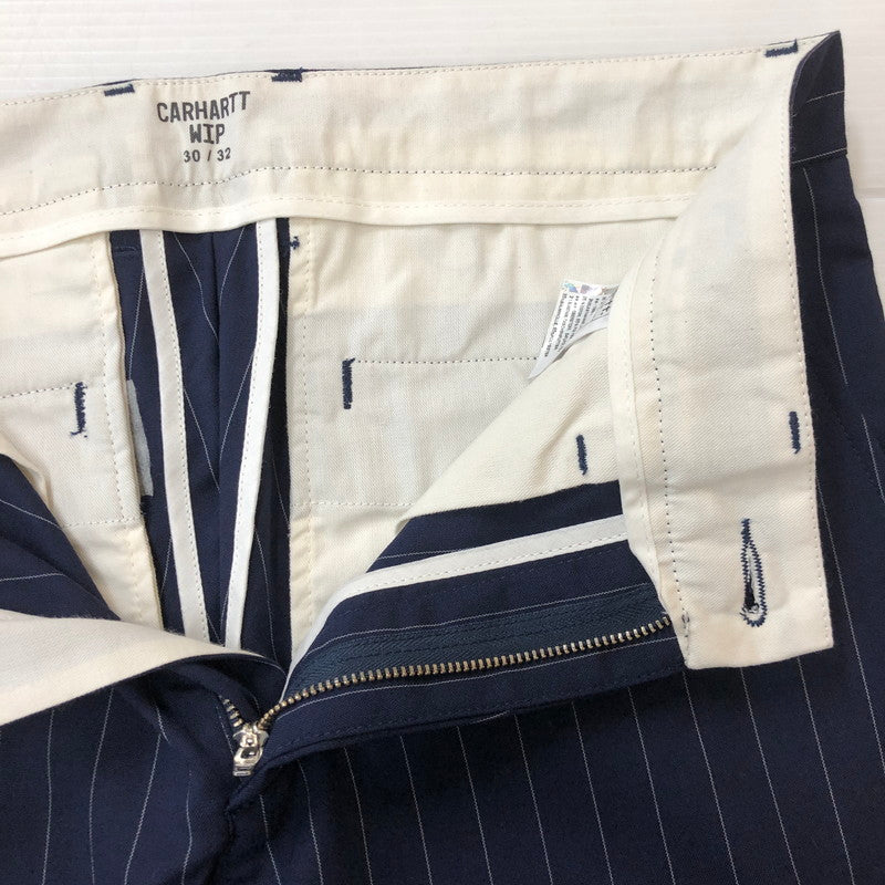 【中古品】【メンズ】 Carhartt WIP カーハート ワークインプログレス STRIPE JOHNSON PANT I023003 ストライプ ジョンソンパンツ ボトムス 156-250922-yo-29-fuzh サイズ:30×32 カラー:ネイビー 万代Net店