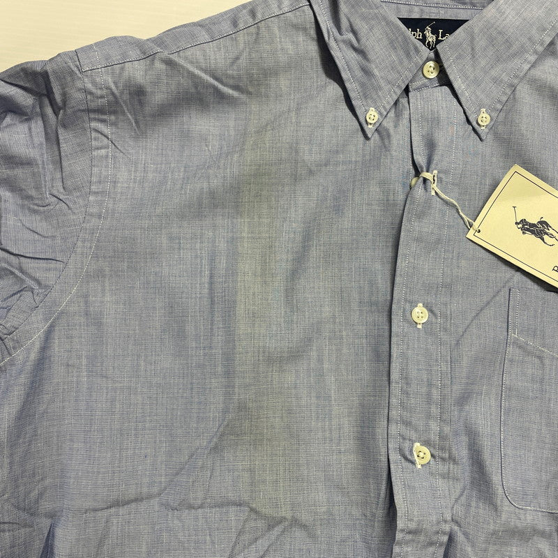 【中古品】【メンズ】 RALPH LAUREN ラルフローレン 90's COTTON L/S SHIRT SWL3C-02 90年代 コットン ロングスリーブ シャツ トップス 長袖 無地 147-251005-ts-14-tei サイズ:L カラー:ブルー 万代Net店