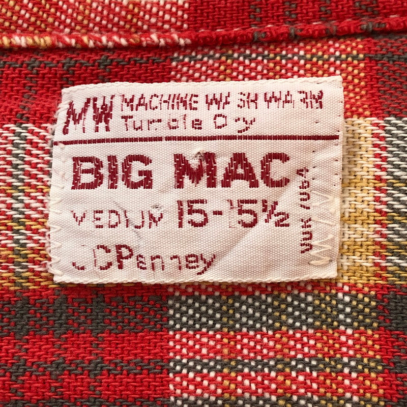 【中古品】【メンズ】 BIGMAC ビッグマック 70's FLANNEL CHECK L/S SHIRT VINTAGE 70年代 フランネル チェック ロングスリーブ シャツ 長袖 トップス 145-251009-ks-18-tei サイズ:15-15 1/2 カラー:マルチカラー 万代Net店