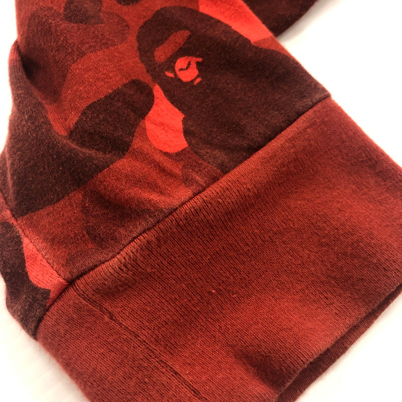 【中古品】【メンズ】 A BATHING APE アベイシングエイプ COLOR CAMO BUSY SHARK L/S TEE 001LTI301007M カラーカモ ビジーシャーク ロングスリーブ Tシャツ 半袖 トップス 142-251126-ks-12-tei サイズ:XL カラー:レッド 万代Net店
