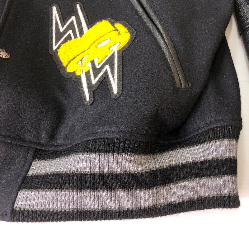 【中古品】【メンズ】 A BATHING APE アベイシングエイプ LEATHER VARSITY JACKET 001HJK301002M レザー バーシティ ジャケット ライトアウター 142-251013-ks-10-tei サイズ:XL カラー:ブラック 万代Net店