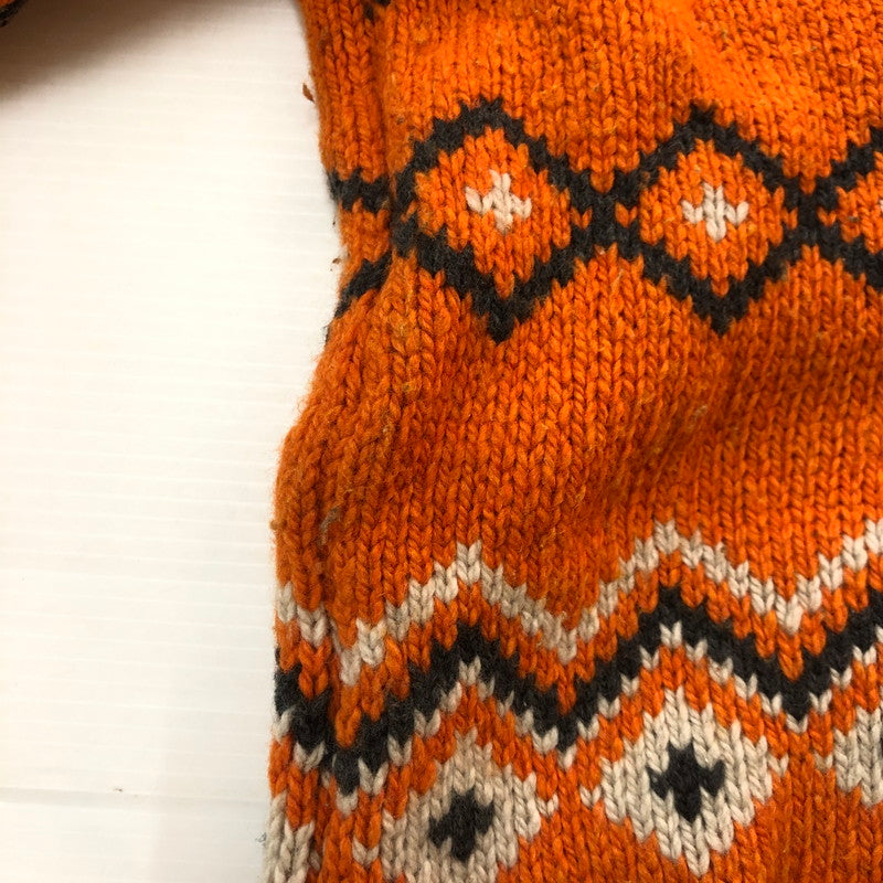 【中古品】【メンズ】 ROLL NECK FAIRISLE SWEATER 117251 ロールネック フェアアイル セーター 長袖 トップス ニット 142-251024-yy-01-fuzh サイズ:M カラー:オレンジ 万代Net店