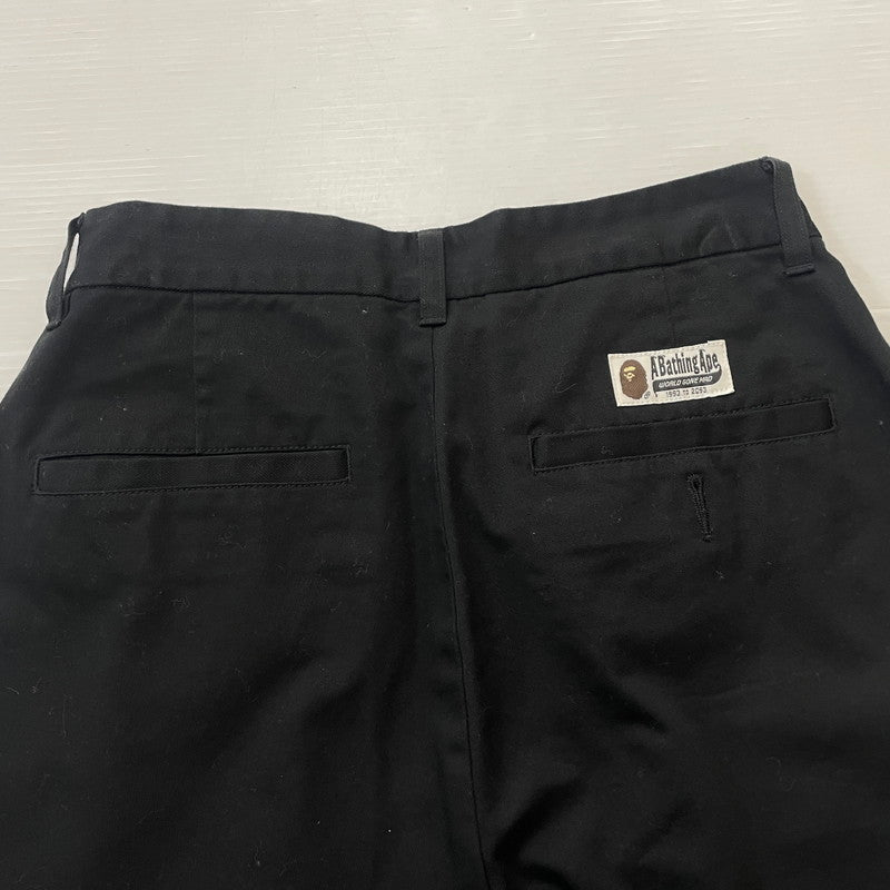 【中古品】【メンズ】 ABATHING APE アベイシング エイプ 001PTJ801010M PANTS タック入り パンツ ボトムス 153-260618-sa-24-tei サイズ:M カラー:ブラック 万代Net店