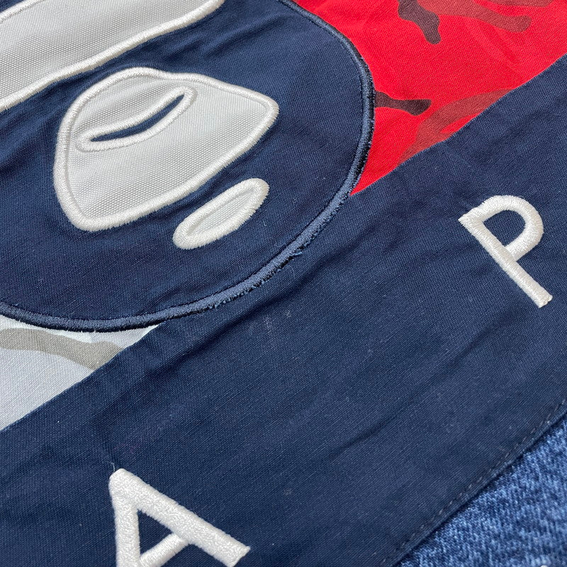 【中古品】【メンズ】 AAPE BY A BATHING APE エーエイプバイアベイシングエイプ × TOMMY JEANS トミージーンズ 別注 コラボ DENIM JACKET デニムジャケット アウター Gジャン 142-251203-ts-04-tei サイズ:S カラー:インディゴ 万代Net店