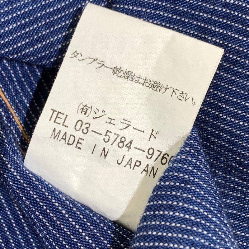 【中古品】【メンズ】 JELADO ジェラード ストライプ シャツ 140-260818-nm-60-tei サイズ:16 カラー:ネイビー 万代Net店