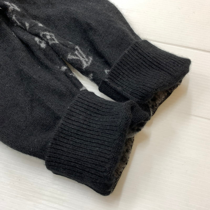 【中古品】【メンズ】 9AW HGN41WIXW ハーフ アンド ハーフ モノグラム柄 クルーネック カシミヤニット トップス セーター 179-260209-ko-10-fuzh サイズ:L カラー:ブラック 万代Net店