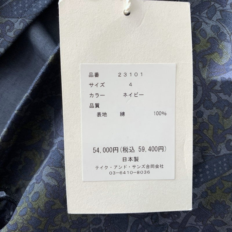 【中古品】【メンズ】 TAKE&SONS テイク アンド サンズ 23SS FISH BATIC SACK JACKET 23101 フィッシュ バティック サック ジャケット ライトアウター 140-260615-yo-12-tei サイズ:4 カラー:ネイビー 万代Net店