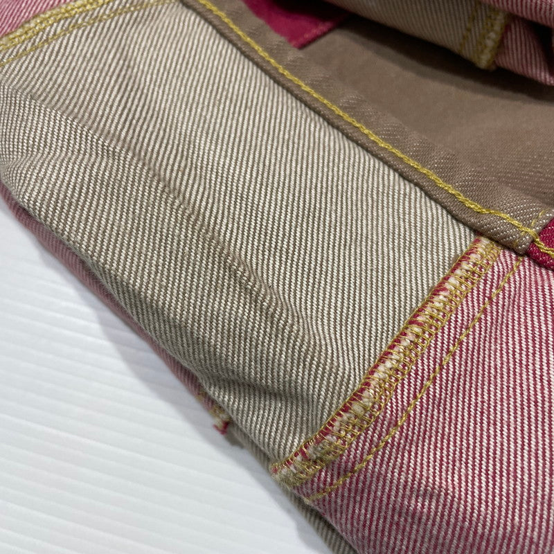 【中古品】【メンズ】 Supreme シュプリーム 25SS PANELD STRIPE BAGGY JEAN パネル ストライプ バギージーンズ ボトムス デニムパンツ 149-260225-yo-12-tei サイズ:38 カラー:ピンク/ベージュ 万代Net店