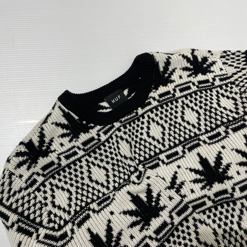 【中古品】【メンズ】 APRES CREWNECK SWEATER アプレ クルーネック セーター 長袖 トップス ニット 142-260313-yo-14-fuzh サイズ:L カラー:ブラック 万代Net店