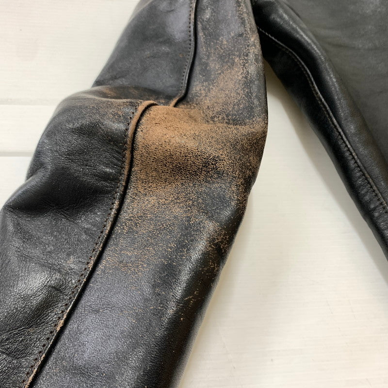 【現状渡し品】【メンズ】 BUCO ブコ HORSEHIDE LEATHER JACKET J100 ホースハイド レザージャケット アウター 茶芯 145-260316-ko-18-fuzh サイズ:36 カラー:ブラック 万代Net店
