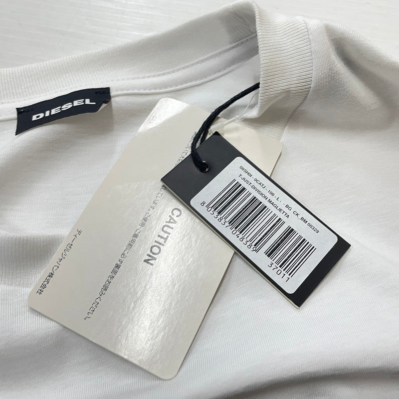 【中古品】【メンズ】 DIESEL ディーゼル T-JUST DIVISION MAGLIETTA 00SH0I-0CATJ Tジャスト ディビジョン マリエッタ Tシャツ 半袖 トップス 141-260623-yo-01-tei サイズ:L カラー:ホワイト 万代Net店